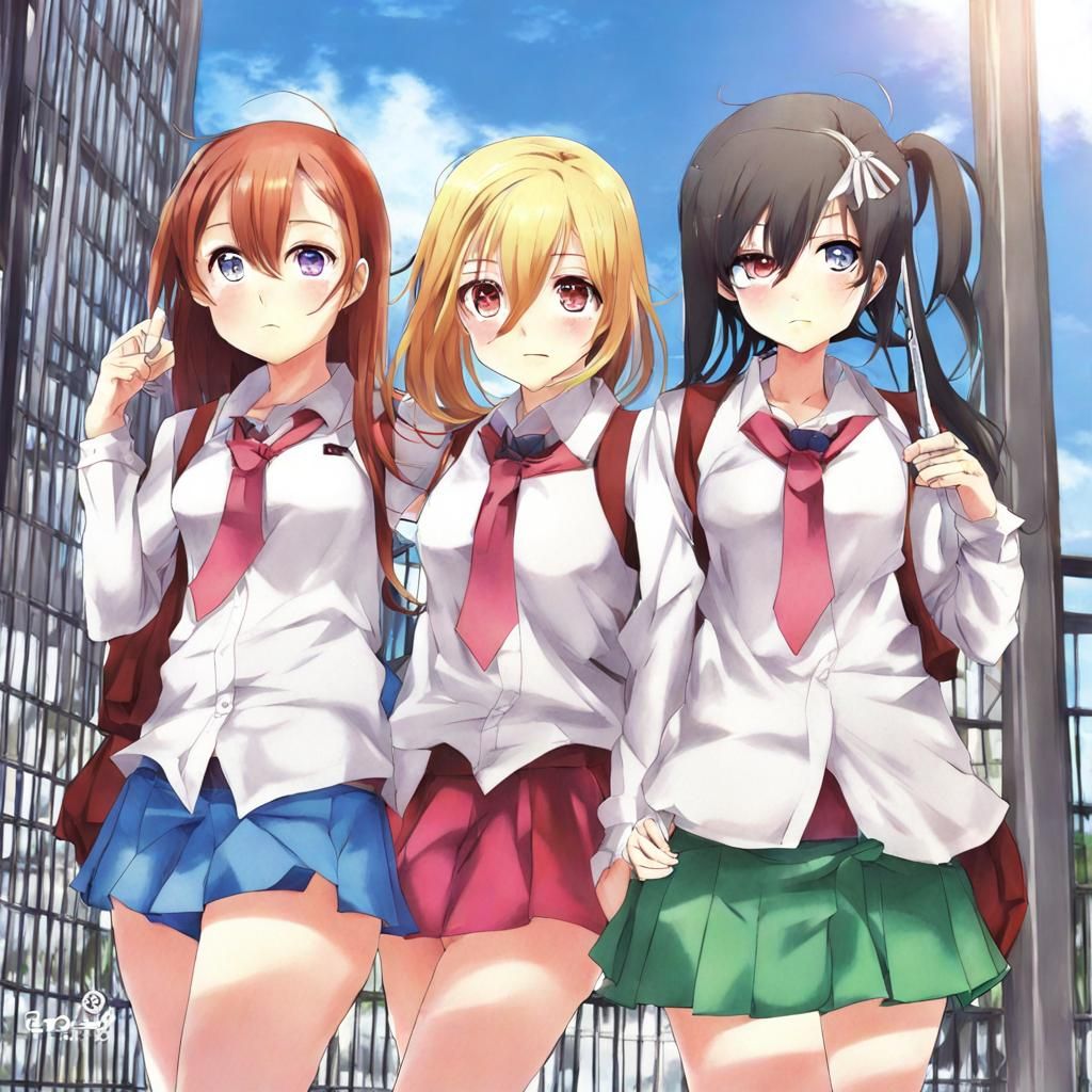 Anime Style Girls Key Visual Manga Art