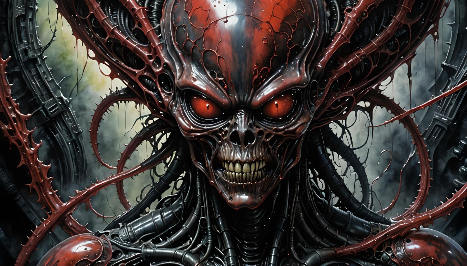 Grotesque Alien Masterpiece in Hyperrealistic Watercolor