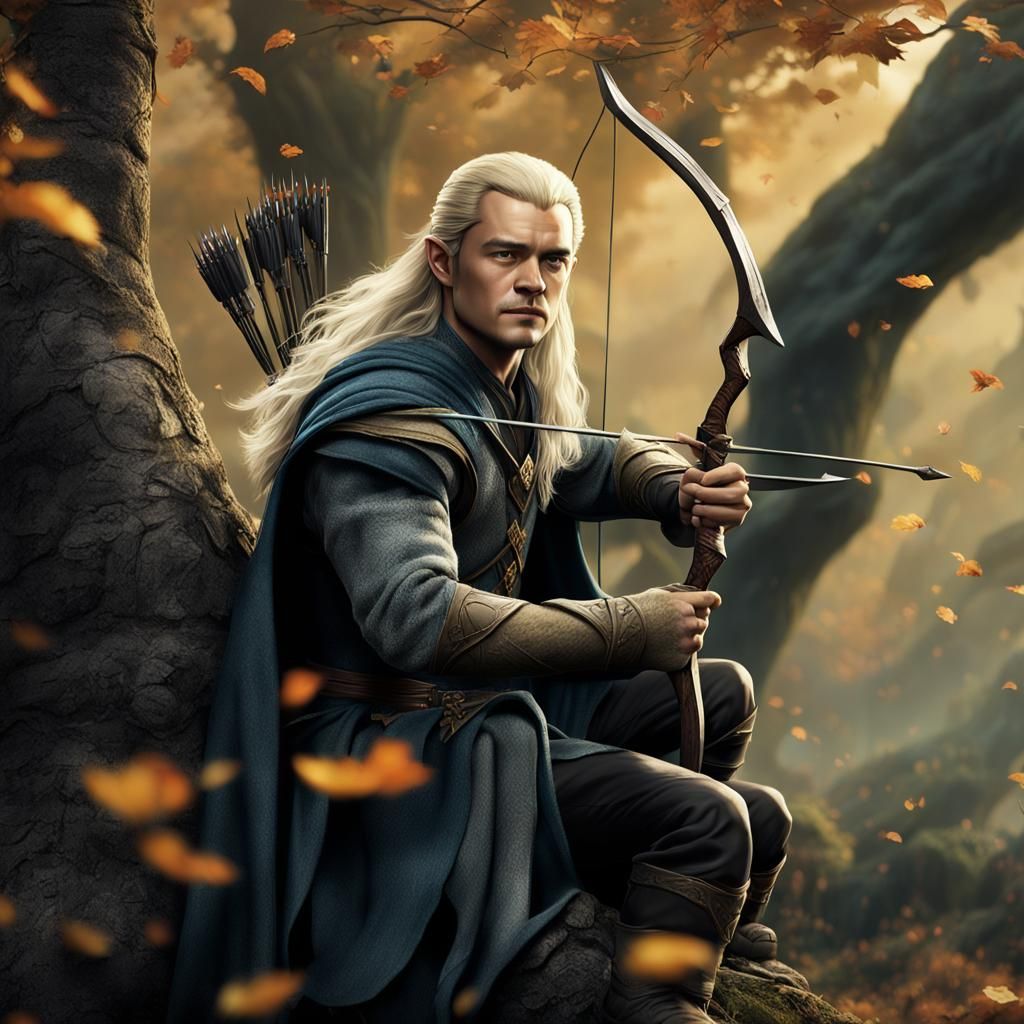 Legolas in Tree: Detailed Matte Painting in 8k