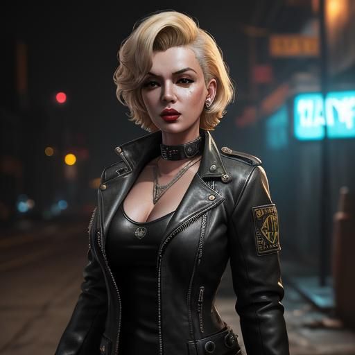 Punk Marilyn Monroe as Fallout Vault Dweller