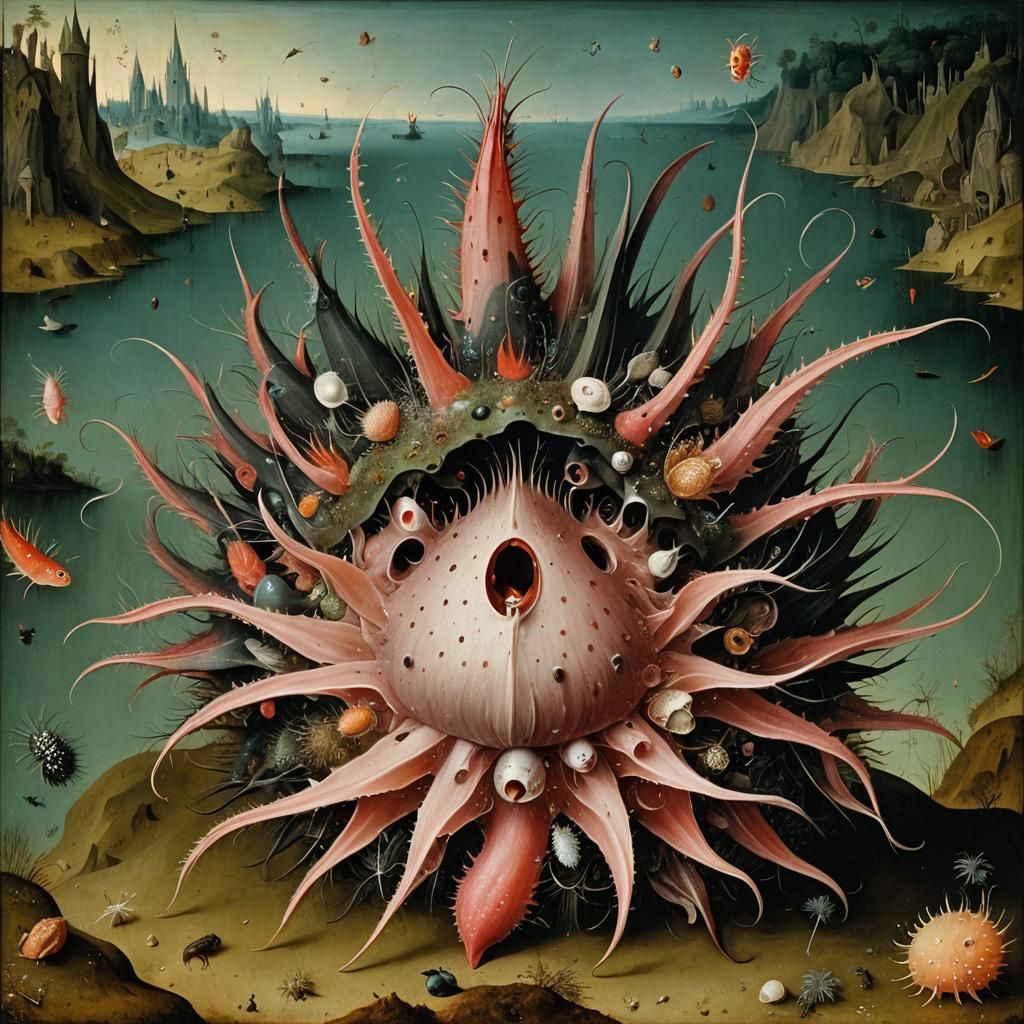 Surreal Nudibranch Inspired by Hieronymus Bosch