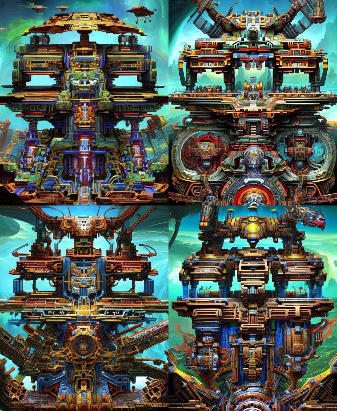 Gallery:  Abstract maximalist psy-sci-fi architecture 21may23