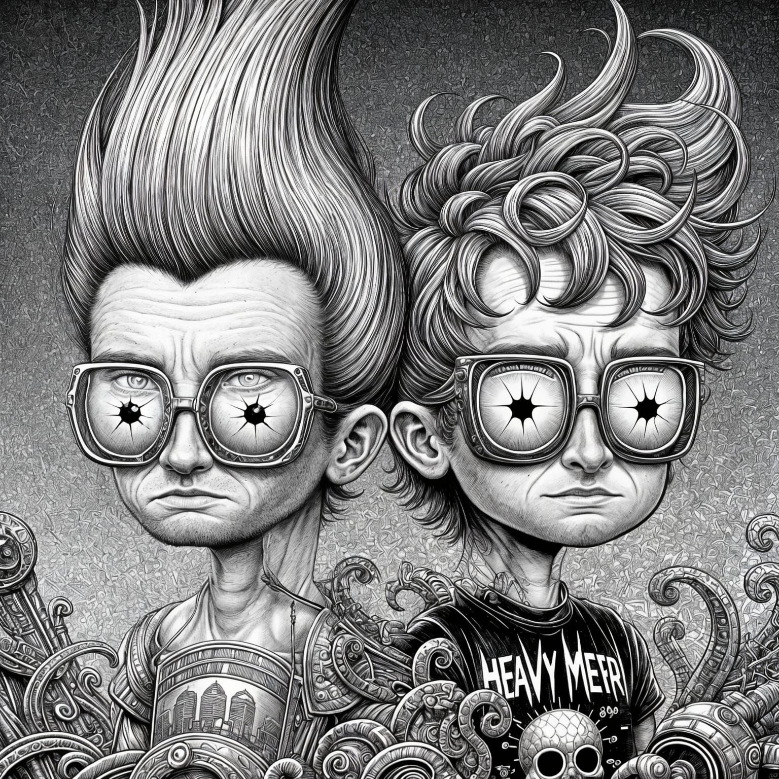 Cartoon Characters in Classic Comic Book Style