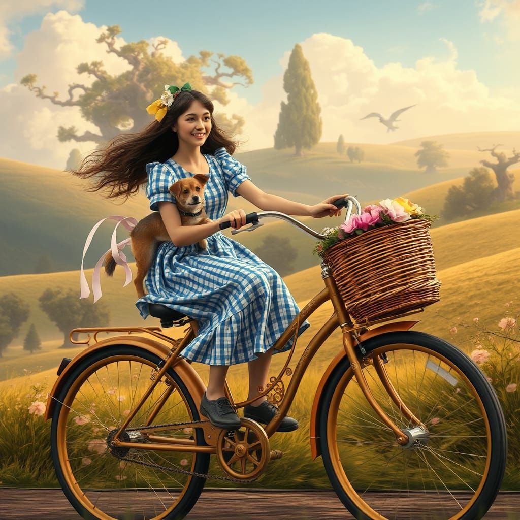 Dorothy and Toto's Whimsical Bicycle Ride