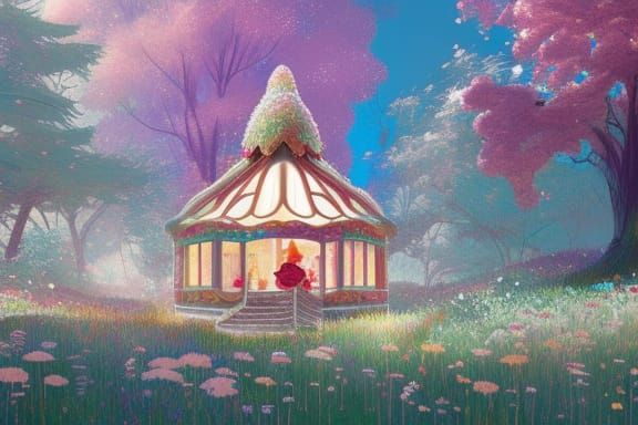 Enchanted Gingerbread House in Fairytale Forest