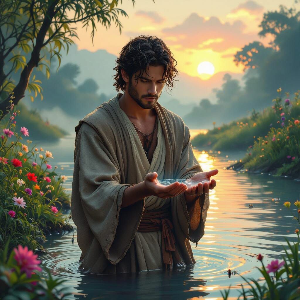 Sunrise Ritual: A Matte Painting of Vows