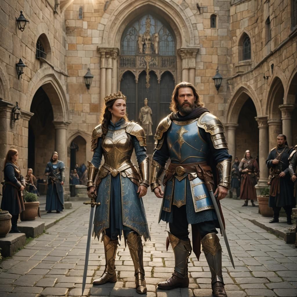 Medieval Monarchs United for Battle: A Digital Painting