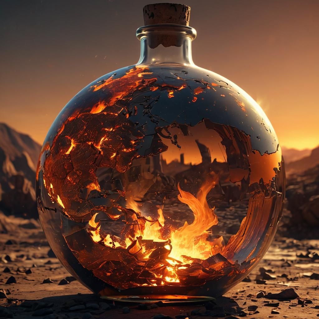 Fiery Earth Encased in Glass: Apocalyptic Still