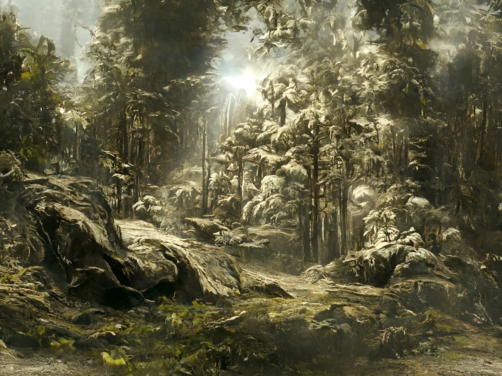 Mystical Forest: Platinum and Gold Engraving