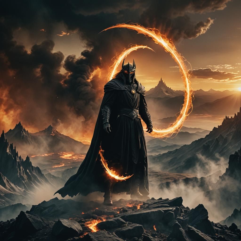 Epic Dark Lord Sauron with the One Ring
