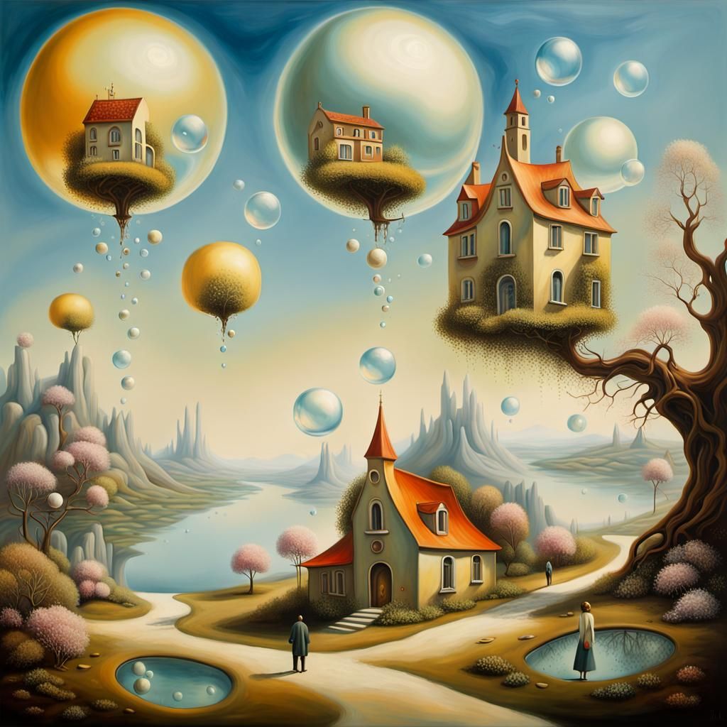 Surreal Dreamscape Utopia in Magic Realism Style