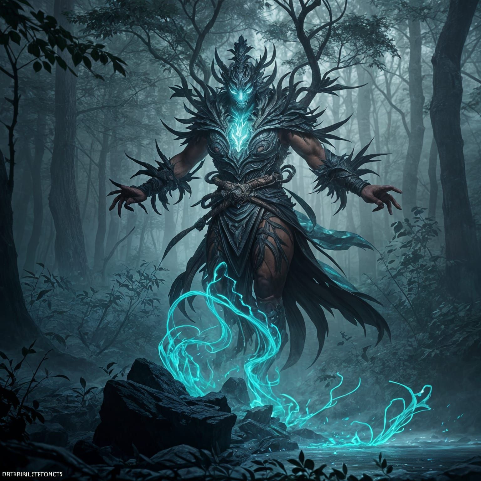 Masked Nature Spirit Concept Art in 8k Resolution