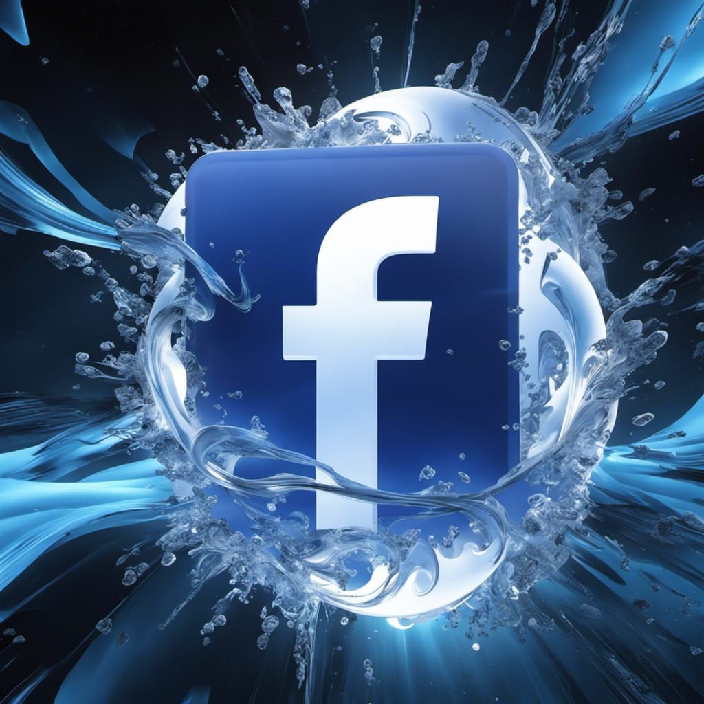 Facebook Logo in Surreal Chromatic Splash Art