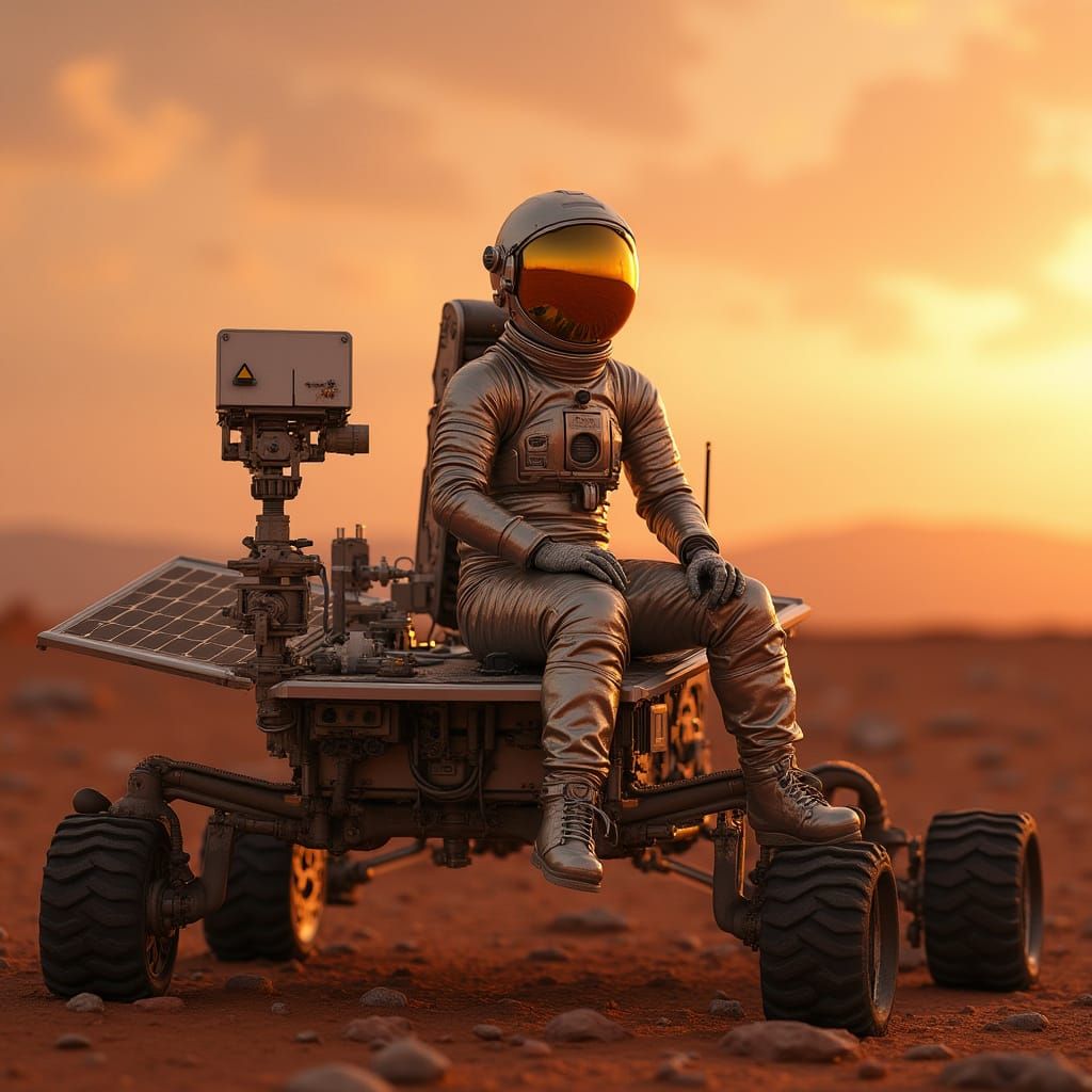 Astronaut Contemplates Martian Landscape in Hyper-Realistic ...