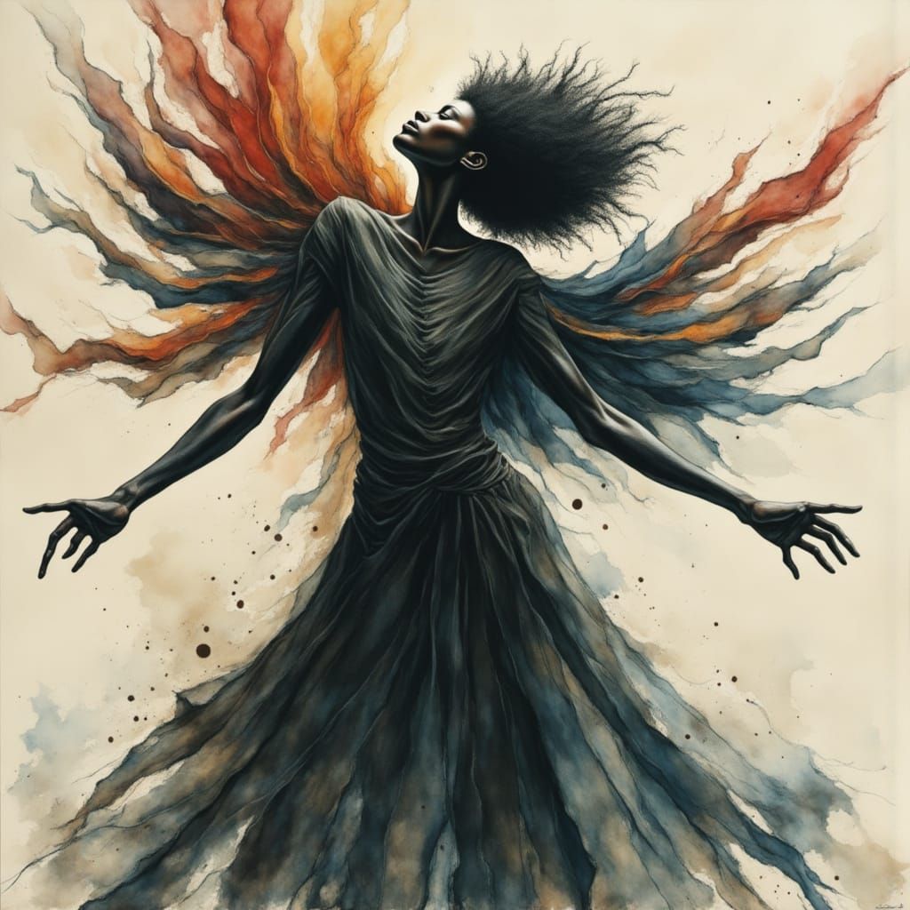 Figure Disintegration in Watercolor Winds