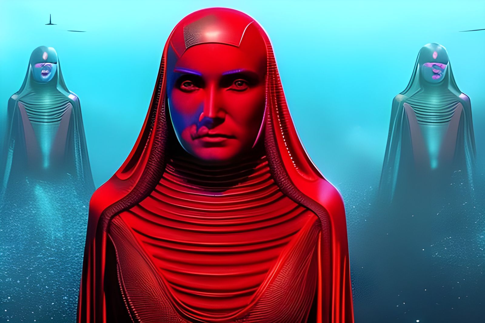 Cyborg Demise in Mystical Fantasy, Beksinski Style