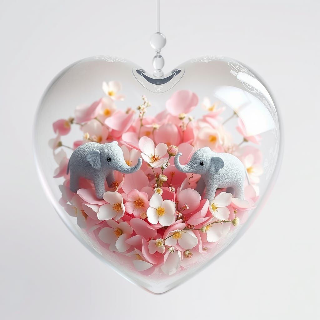 Whimsical Floral Fantasy in Rose-Tinted Glass