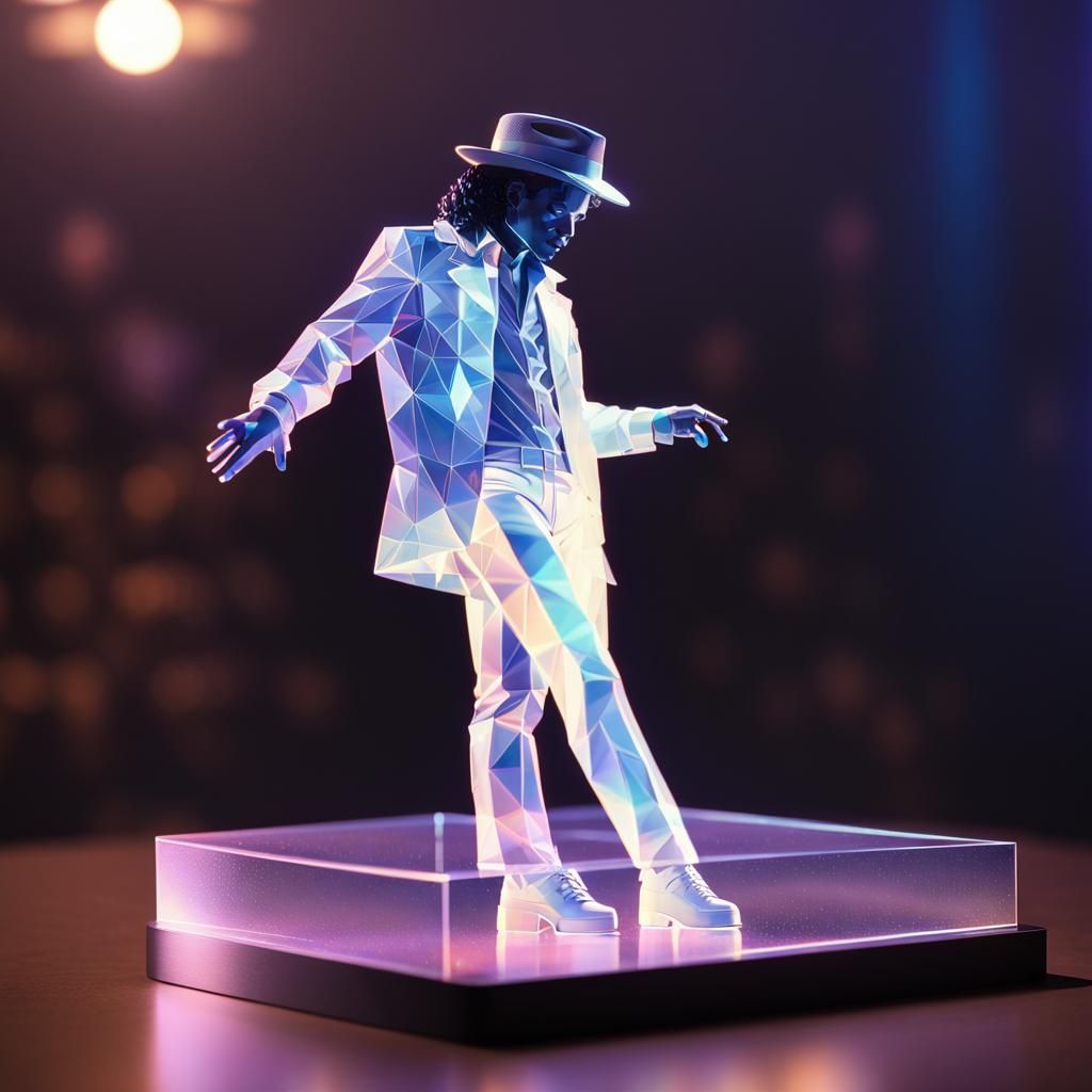 Miniature Moonwalking Michael Jackson hologram for your desk...