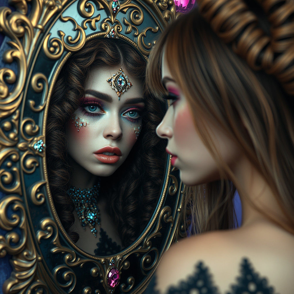 Woman's Reflection: Fantasy Art of Authenticity