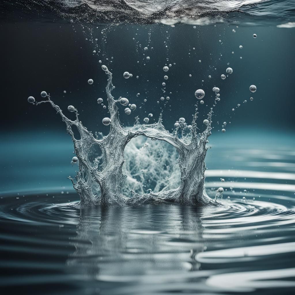 Water Splash from Submerged Object, Close-up View