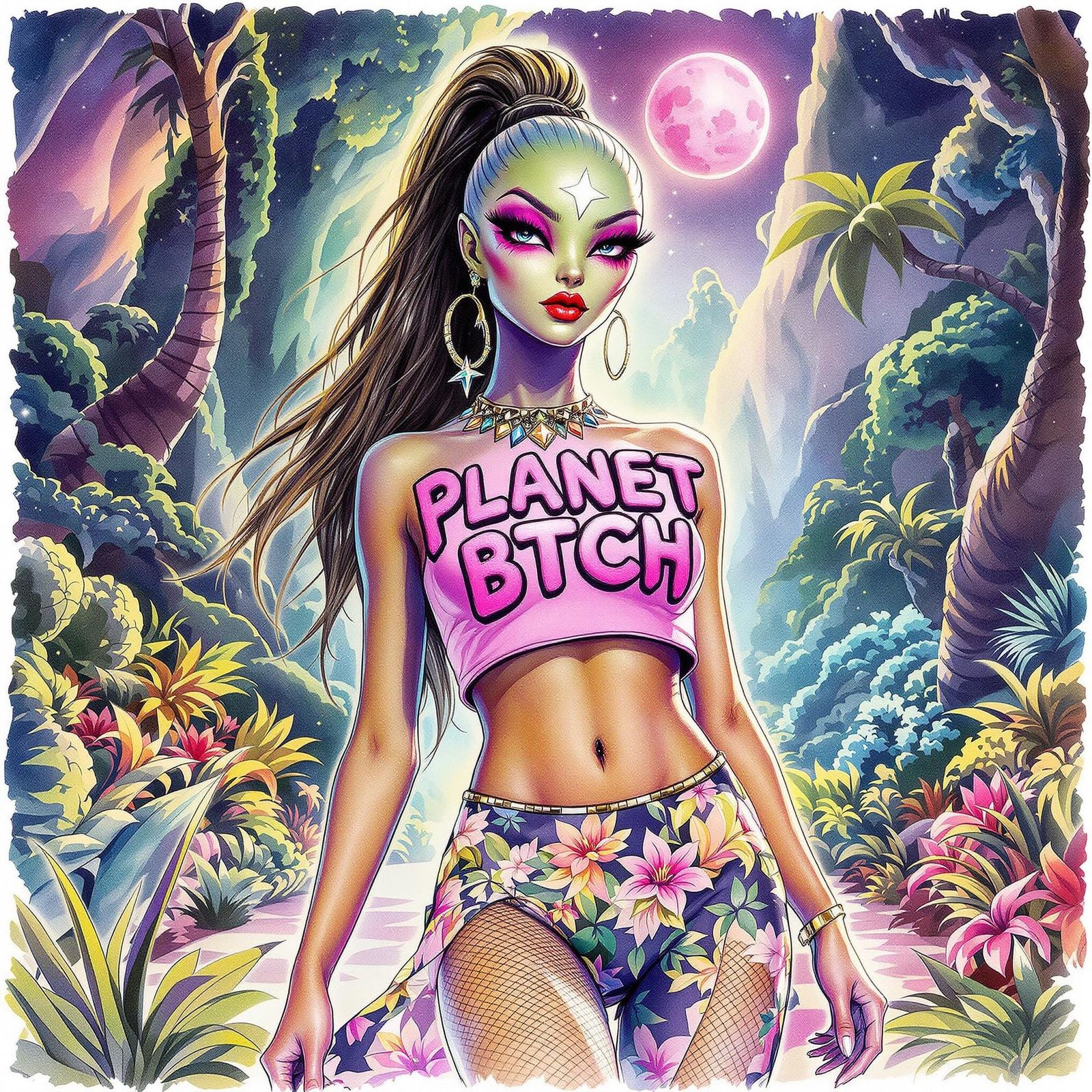 Alien Fashion Queen on Jungle Runway