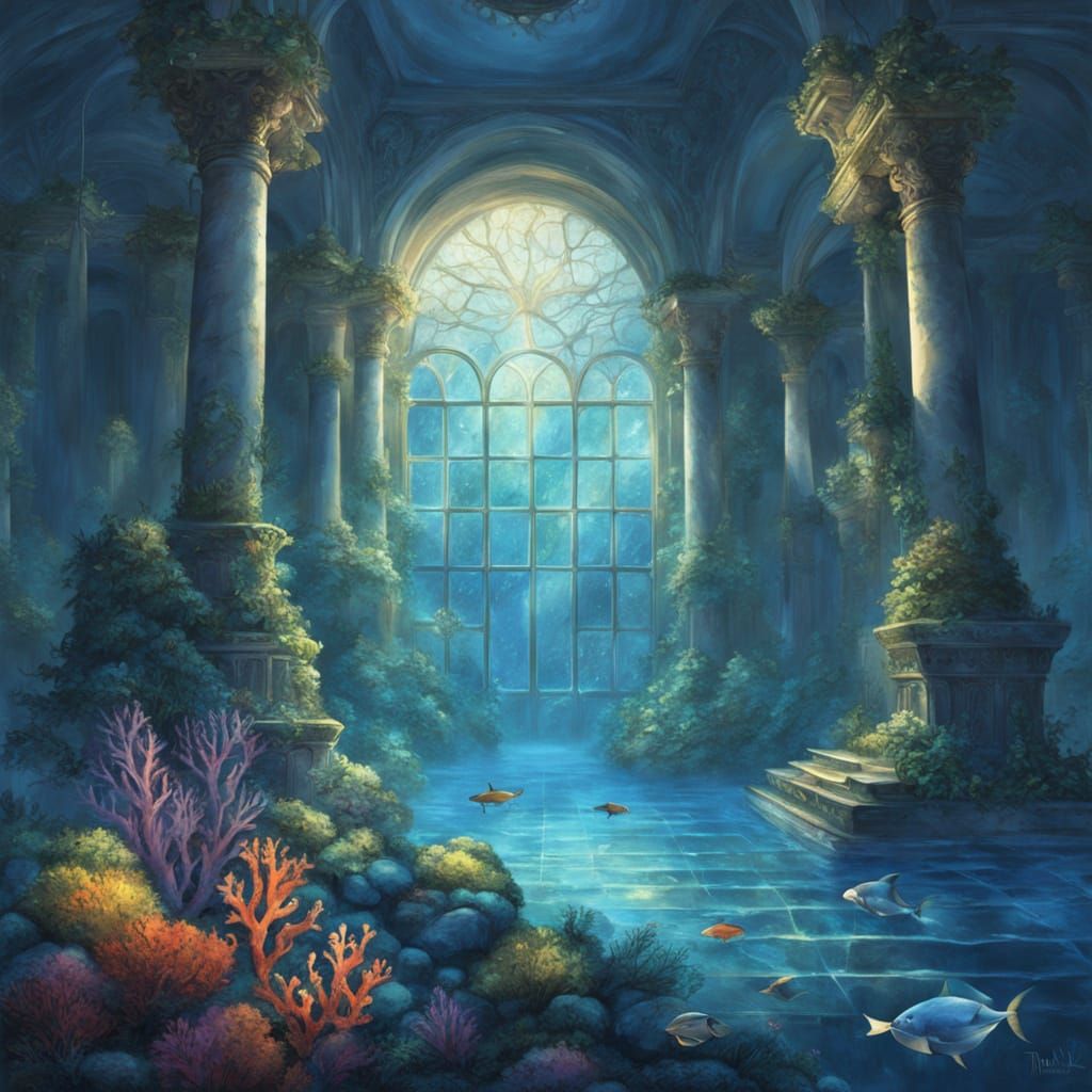 Majestic Underwater Palace in Ethereal Fantasy Style