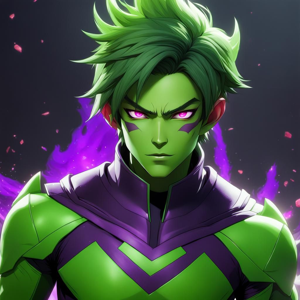 Detailed 3D Anime Art of Beast Boy