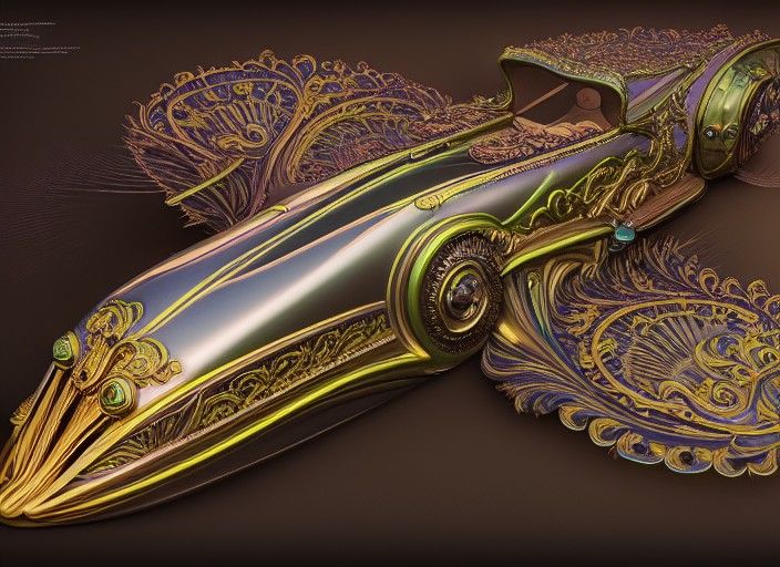 Hyperrealistic Surreal Race Car Design in 3D