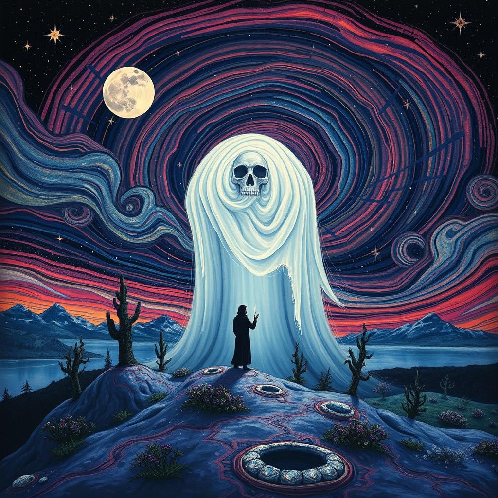 Surreal Sandman in Futuristic Dreamscape