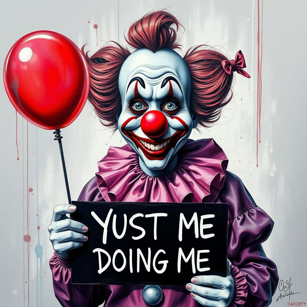 Vibrant, Abstract Vector Fractal Art of a Smiling Female Clo...