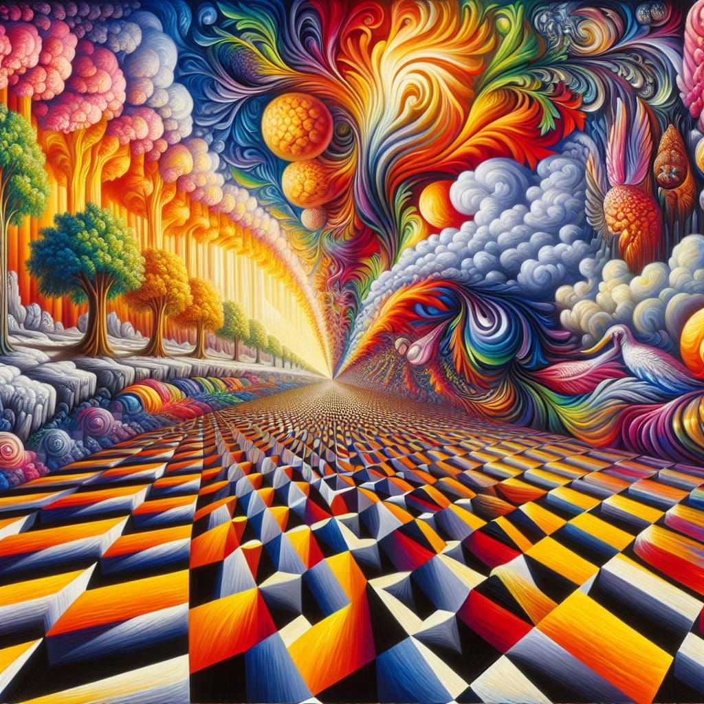 Mind-Bending Optical Illusion Oil Painting