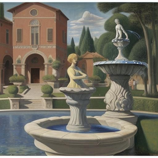 Surreal Water Fountain Sculpture