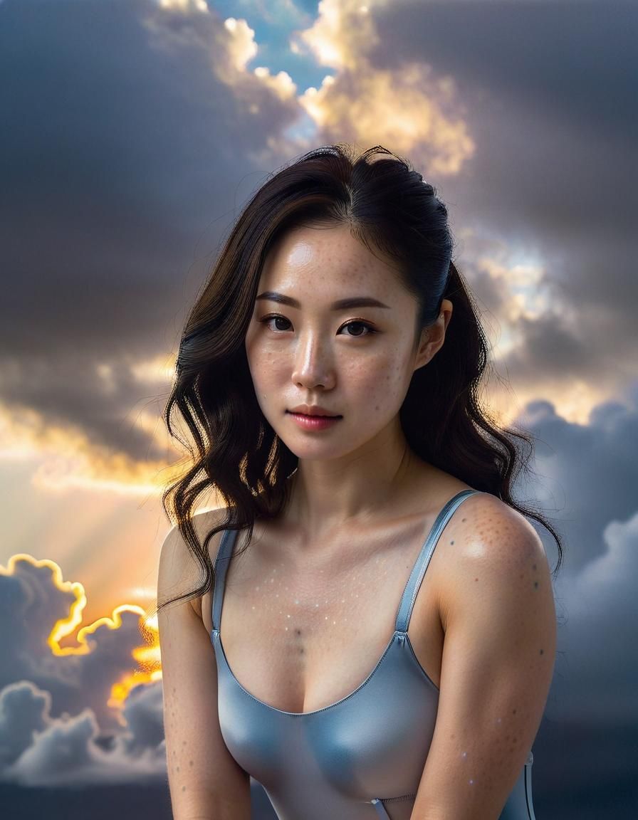 Korean Woman in Chiaroscuro Oil Painting