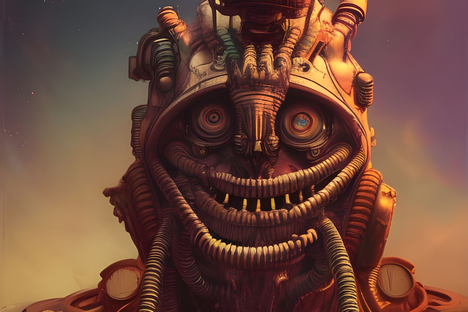 Steampunk Servant Communing with a Deity