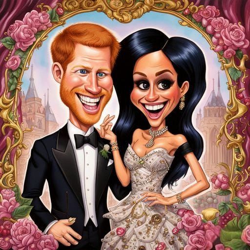 Prince Harry And Meghan Markle Caricature