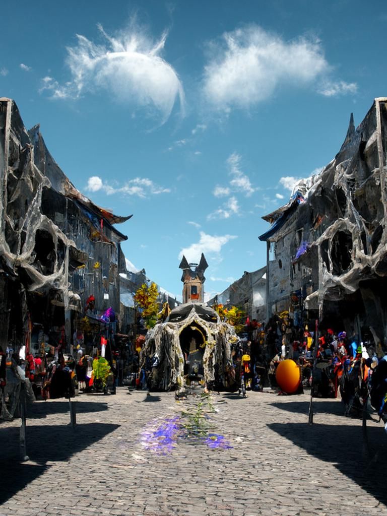 Fantasy Halloween Festival with Volumetric Lighting