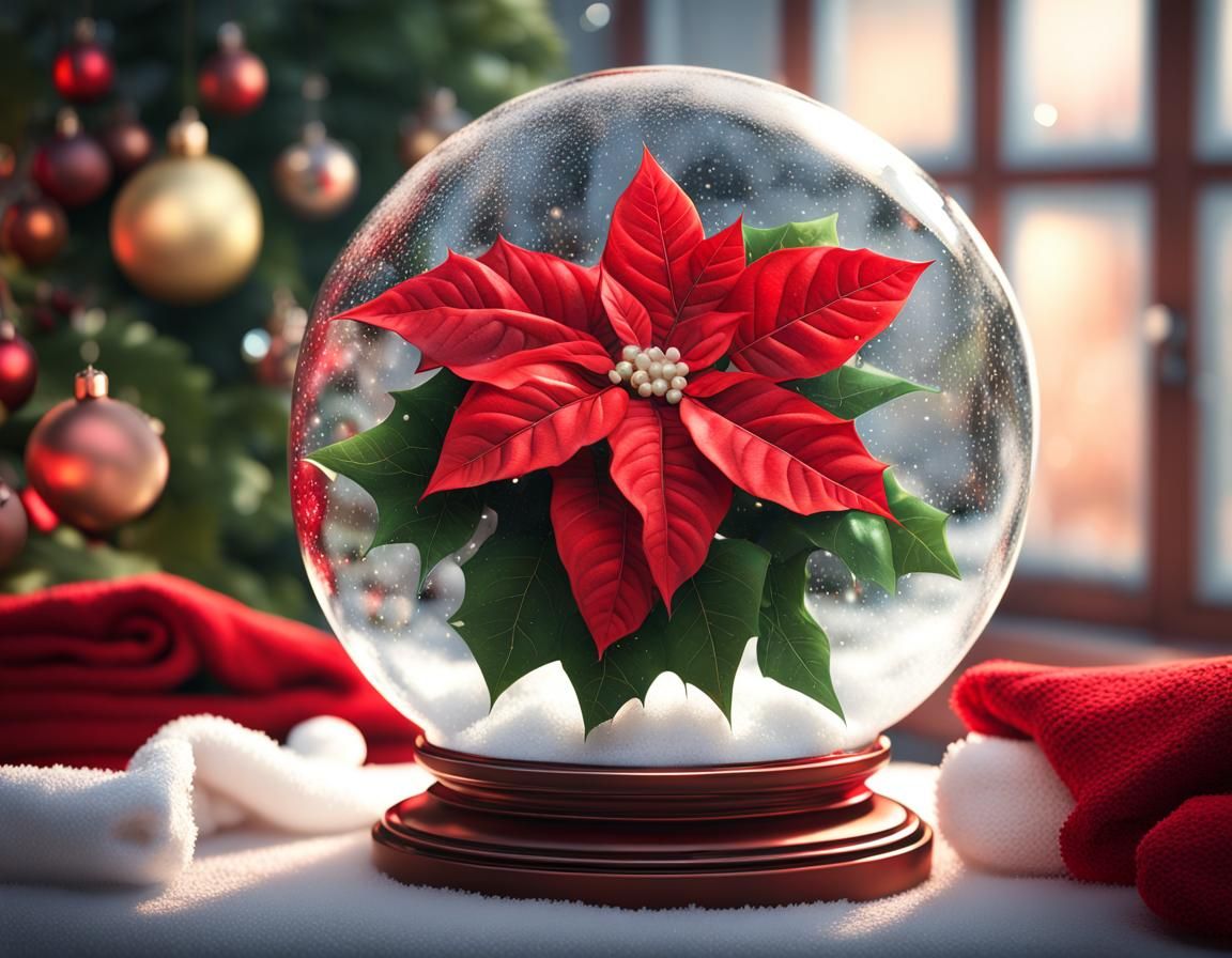 Christmas Village in Globe: Hyperrealistic Holiday Portrait