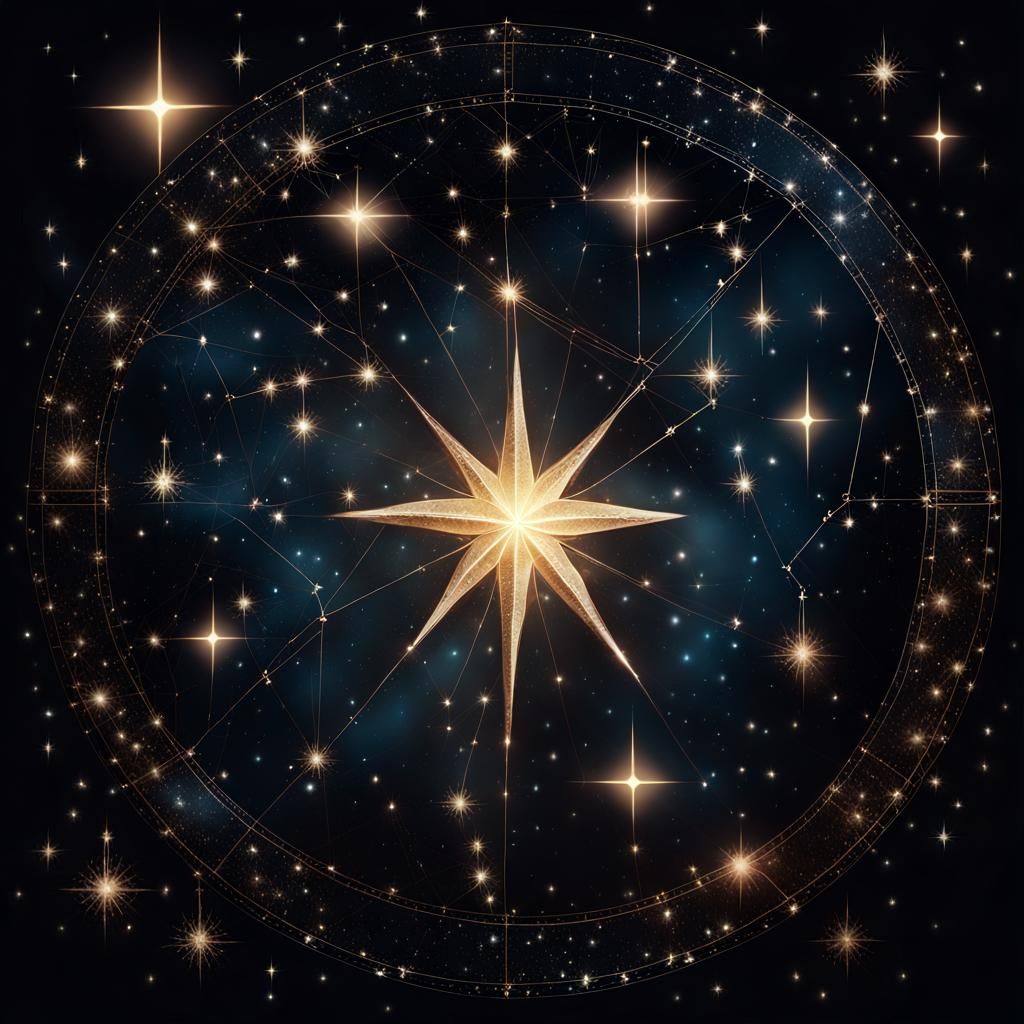 Celestial Being of Stars in Dark Fantasy Art