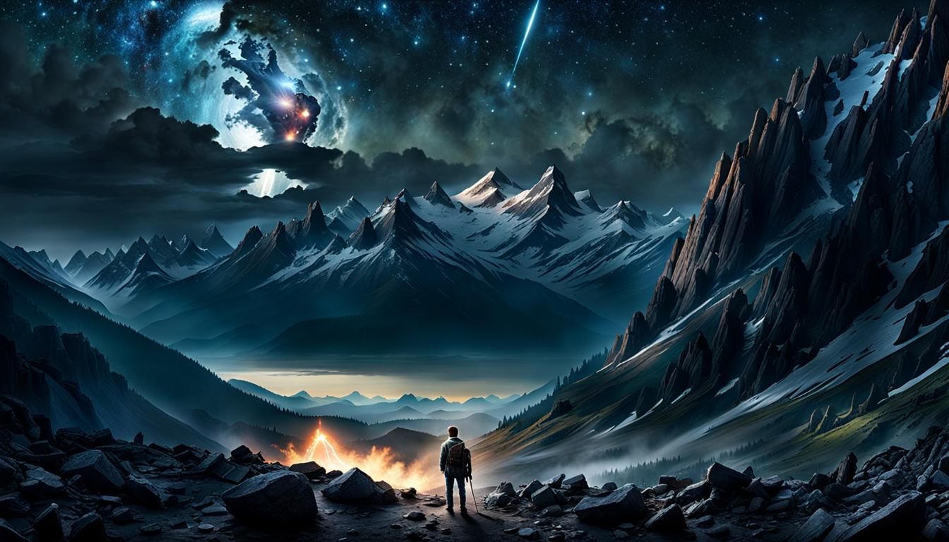 Hopeful Post-Apocalyptic Rocky Mountain Landscape