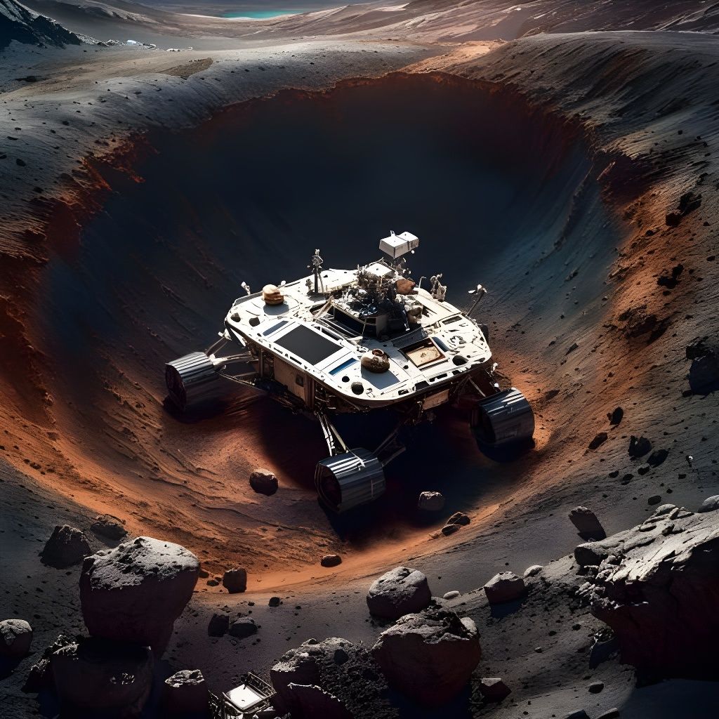 Rusted Rover on Lunar Surface in Fantasy Style