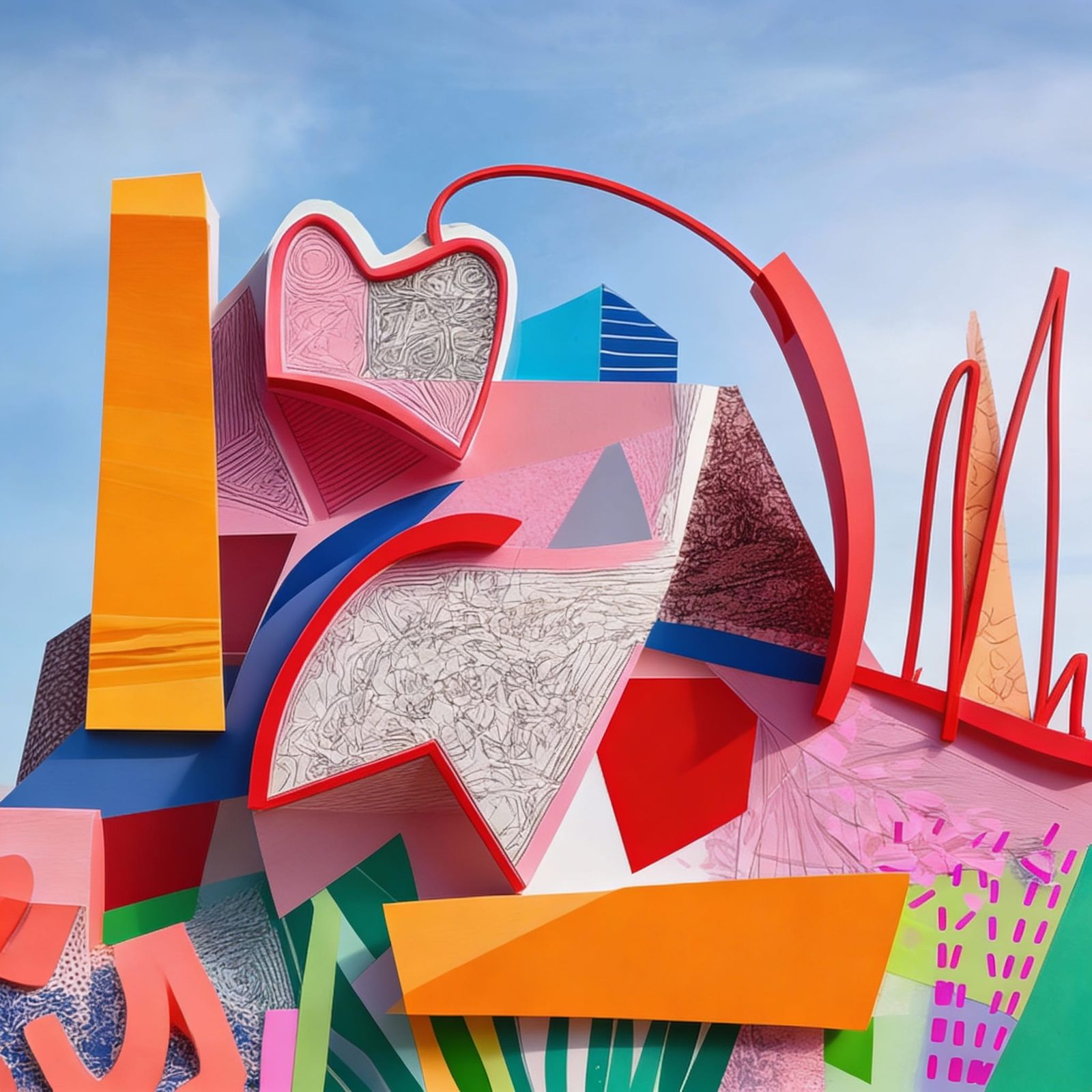 Avant-Garde Collage with Futurism and Memphis Style