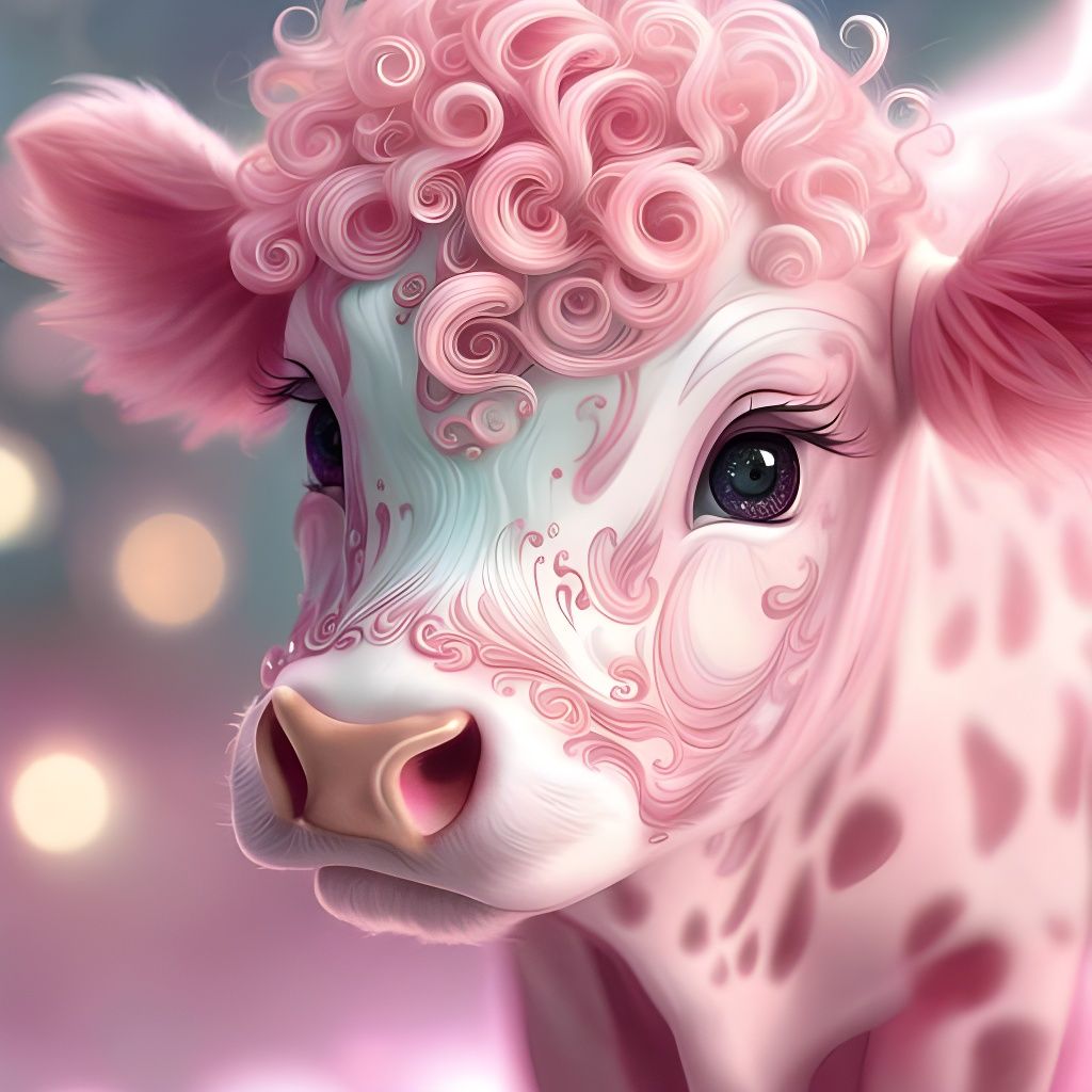 Magical Milkshake Calf with Glittering Hair