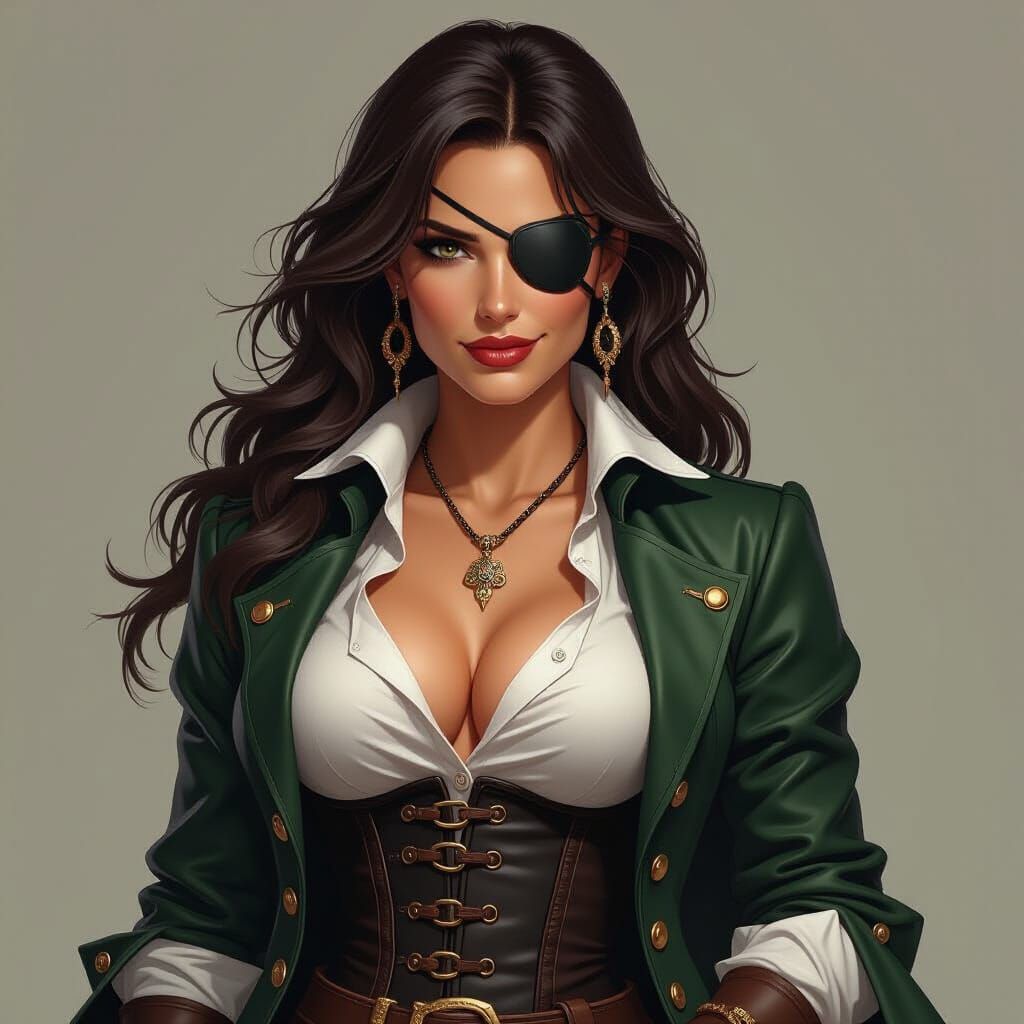Pirate Woman Concept Art with Dramatic Lighting