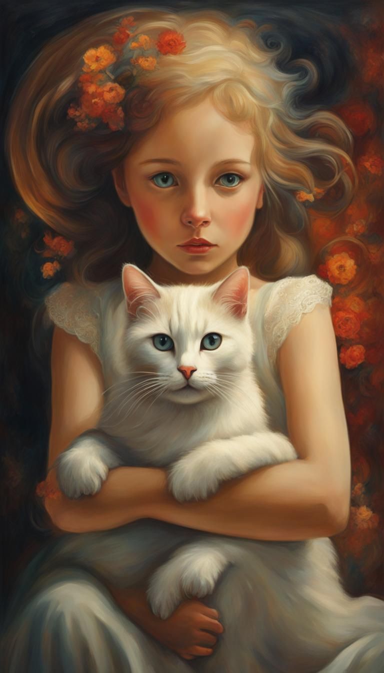 8 Bilder: Das Mädchen und ihre Katze (7/8)