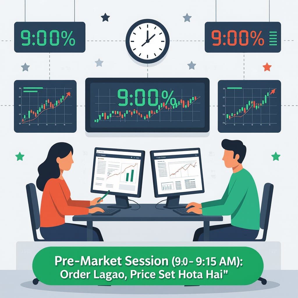 Indian Stock Market Pre-Market Session in Vector Style