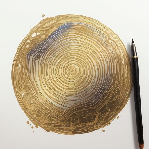 Ultra-Minimalist Contour Line Art with Saturated Watercolors...