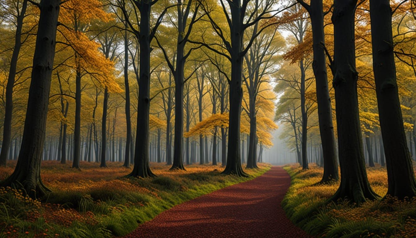 Autumn in Sherwood's Forest in Impressionist Style