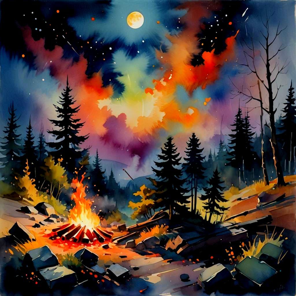 Misty Nighttime Masterpiece in Epic Impressionist Style