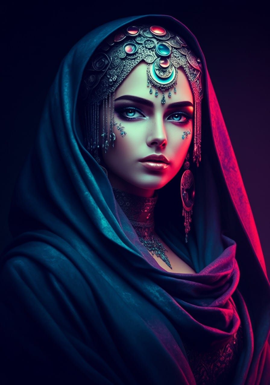 Weird AI Quilliedpunk Creature in Exotic Setting