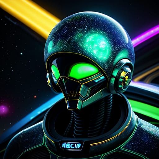 Alien Builds UFO from Classic Car in Sci-Fi Art